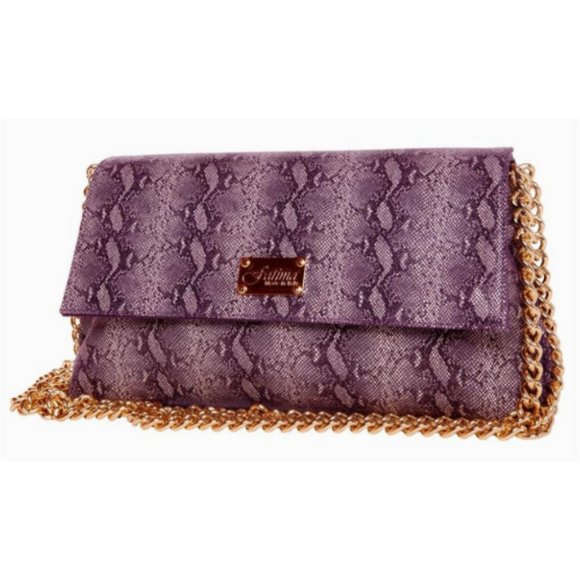 Sitan Purple Print Large Flap Shoulder Bag - Picture 1 of 4